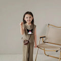 2026 Summer Kuromi Anime Kawaii Baby Ice Silk Sleeveless Vest Top Pants Two Sets Cute Cartoon Children Clothes Gifts for Kids
