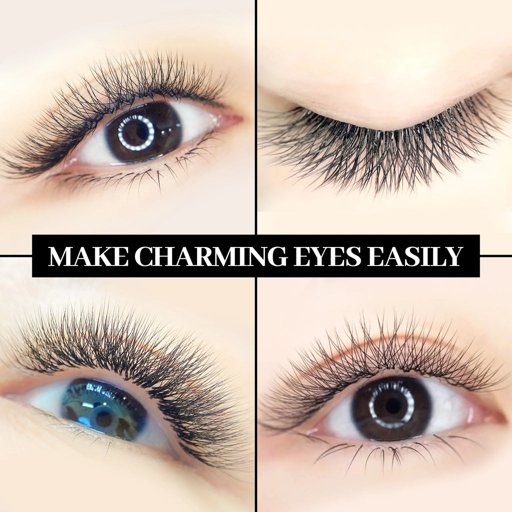 XIUSUZAKI YY Shape Black Brown Eyelashes Extensions Two Tips 2D YY False Lashes Natural Premade Volume Fans Individual Lashes