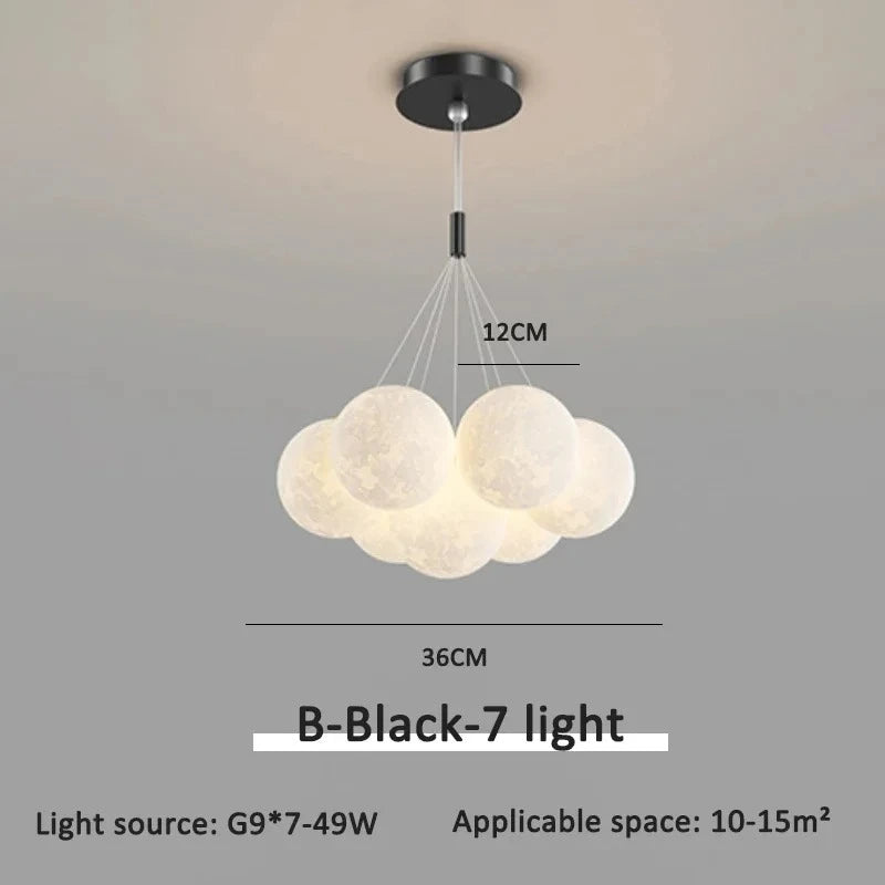 Modern Minimalist LED Ceiling Pendant Lamps Design Cream Ball Chandelier Light Home Decor for Living Dinning Room Bedroom Indoor