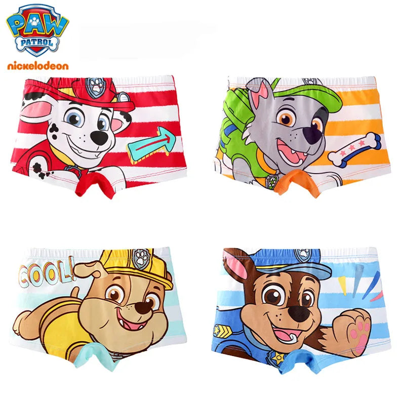 4Pcs/Lot 100% Genuine Paw Patrol Boys Underwears Cotton Children Panties Cartoon Kids Underpants Breathable Briefs for Boy