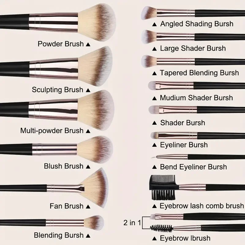 3/20PCS Makeup Brushes Set Professional Foundation Eyeshadow Blush Highlighter Concealer Blending Brush Fluffy Women Beauty Tool