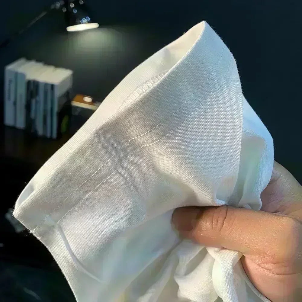 LZJSHOP2025gicechy Loose Summer Casual Light Luxury Short Sleeve Top New Round Neck Printed Same Style Letter Unisex T-Shirt