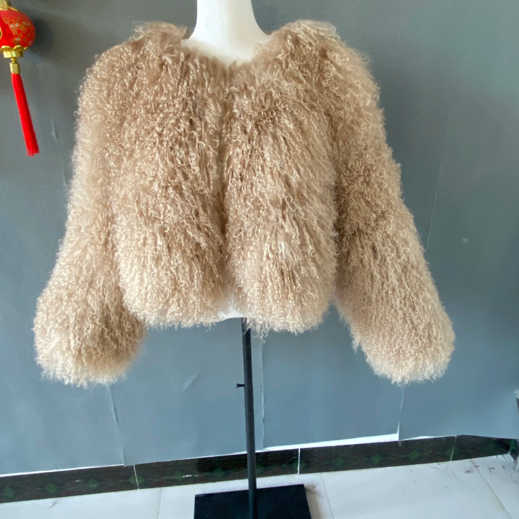New Winter Autumn Fashion Real Fur Jacket Women Genuine Mongolia Sheep Fur Coat