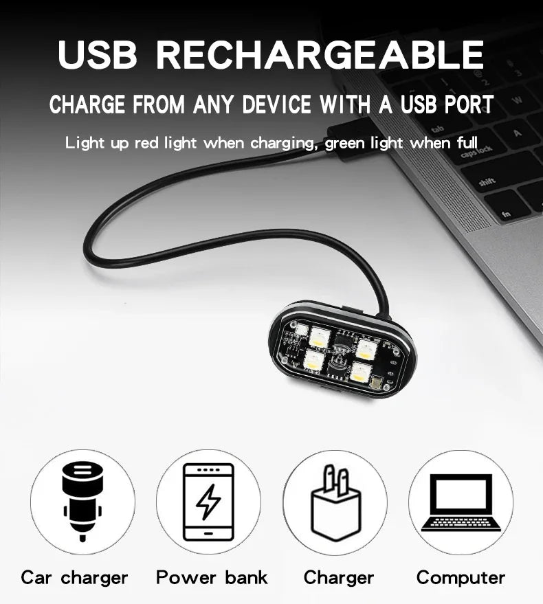 Wireless Light Aircraft Airplane Helicopter Warning Lights RGB Led Strobe lights Motorcycle Lights LED Flash with USB Charging