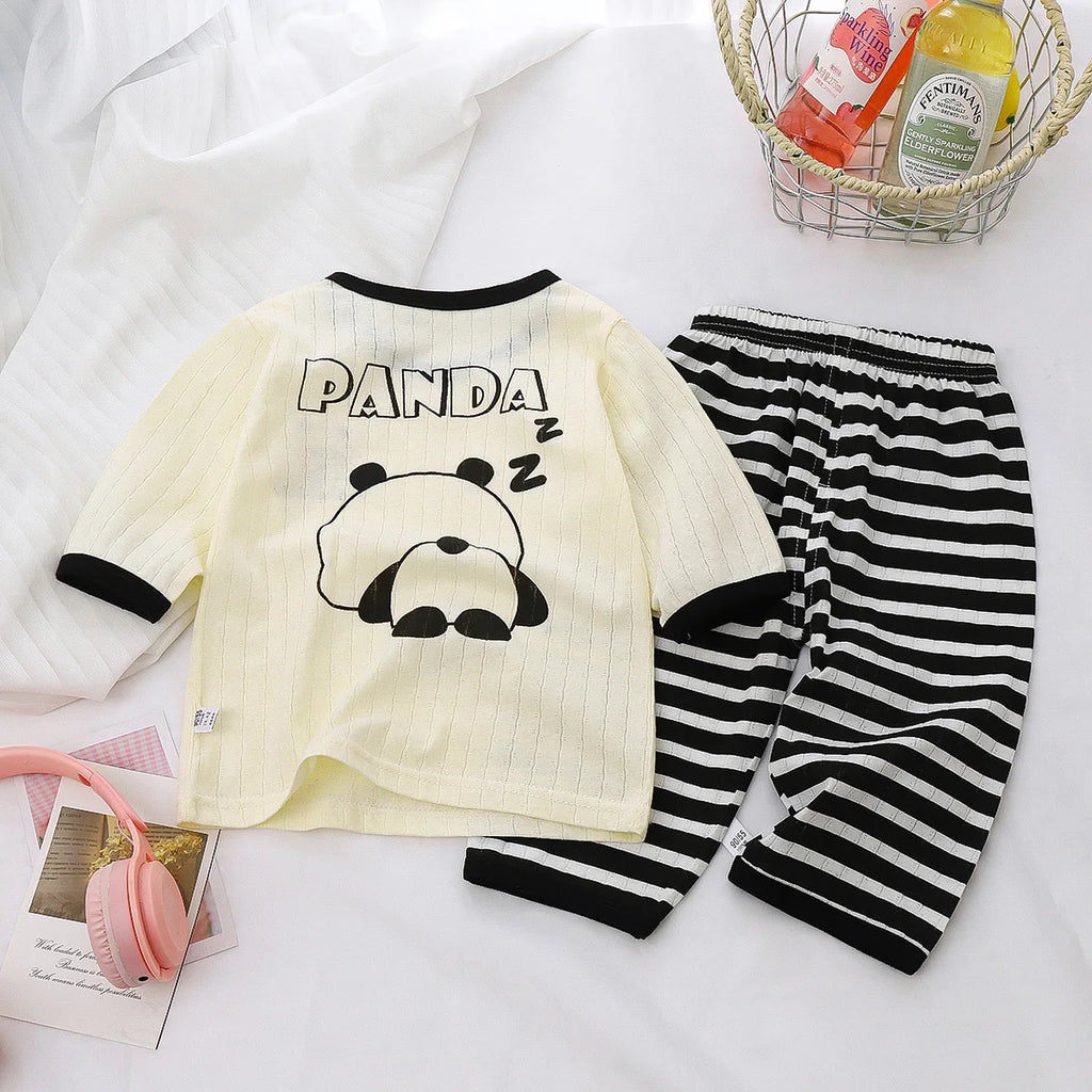 Kids Clothes Children's Set 100 Cotton Summer Pajamas Boys Girls Home Clothes Air Conditioning Clothes Loungewear Outfit