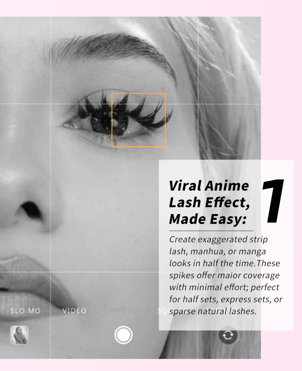 LAKANAKU Narrow Spire Eyelashes Extension Anime Lashes Spire Clusters Manga Style Feather Lightweight Premade Fans Extension