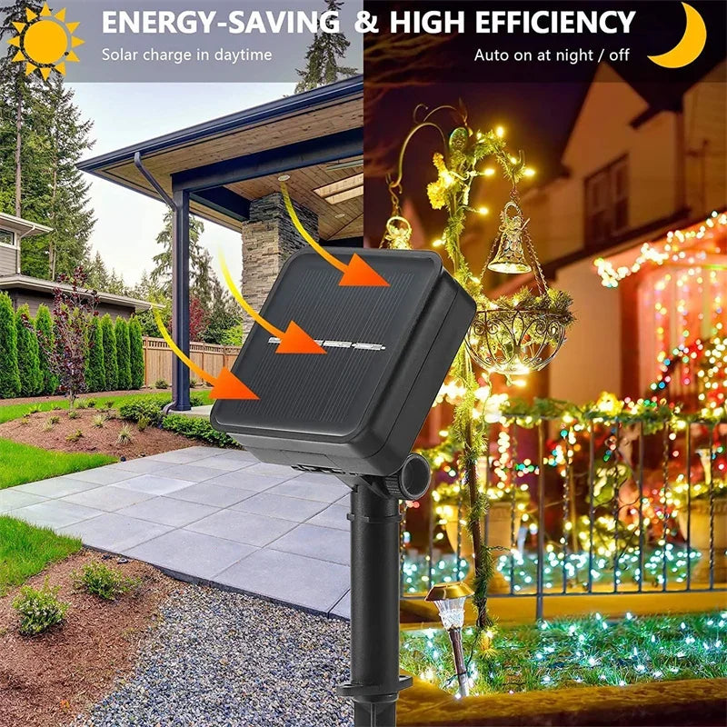 LED Solar Light Outdoor Garden Fairy String Light Led Twinkle Waterproof Lamp for Christmas Patio Tree Party 7m/12m/23m/33m