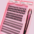 QIUNING Manga Lash Clusters Kit Clear Fairy Wet-Look Spiky Anime Eyelashes Individual Lashes Bond for Cosplay And Makeup