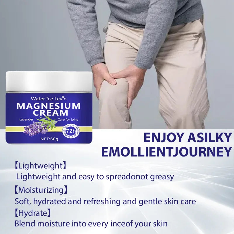 Magnesium Cream with Lavender & Bee Venom, 72H Intensive Moisturize, Nourishes Joints & Skin for Elastic, Smooth Complexion