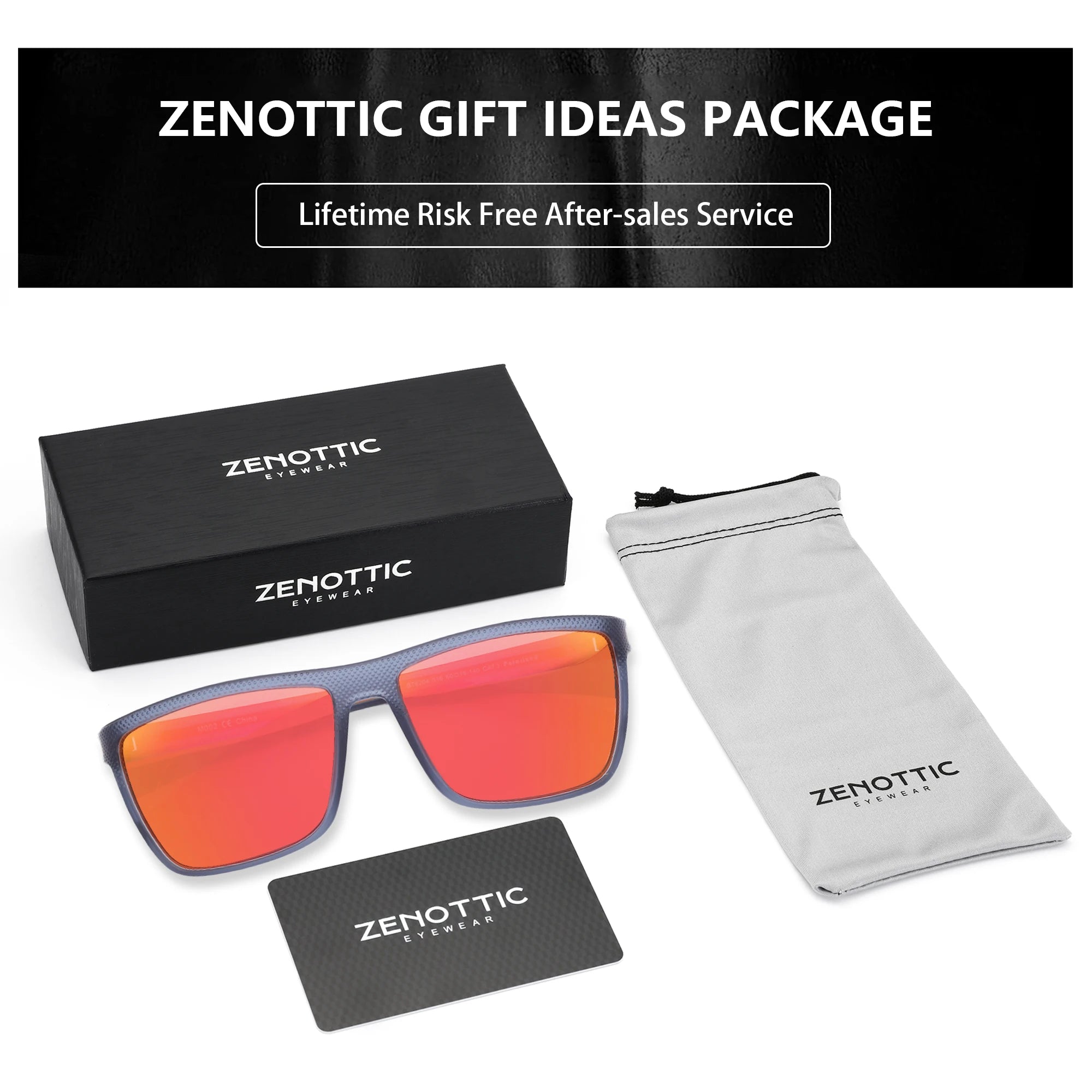 ZENOTTIC Fashion Polarized Sunglasses Shade for Women Men Lightweight TR90 Frame UV400 Protection Square Sun Glasses