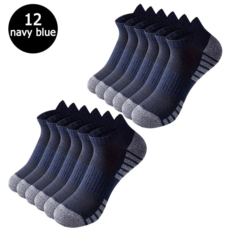 6/12 pairs of anti odor and sweat absorbing mesh breathable socks suitable for running outdoor sports men's and women's socks