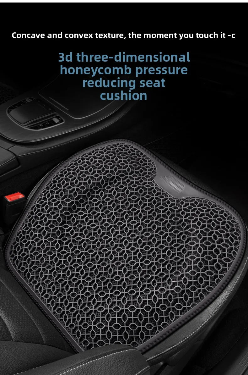 Honeycomb Design Gel Cushion Breathable, Soft and Easy to Clean Provides Comfortable Support Elastic Gel Car Seat Cushion