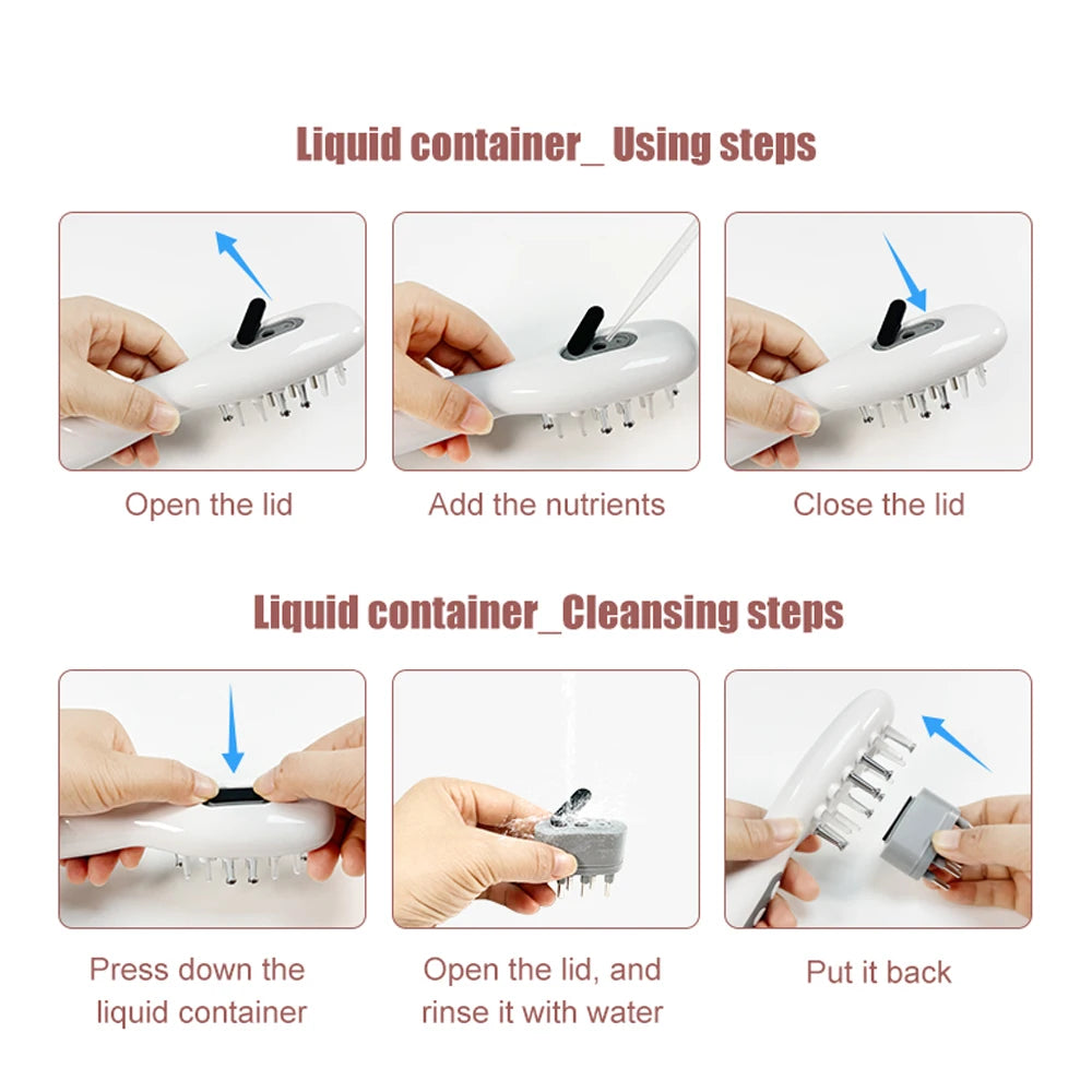 Electric Hair Growth Comb Oil Applicator Red Blue LED Vibration Head Massage Brush Comb EMS Stimulates Scalp Anti-Hair Loss