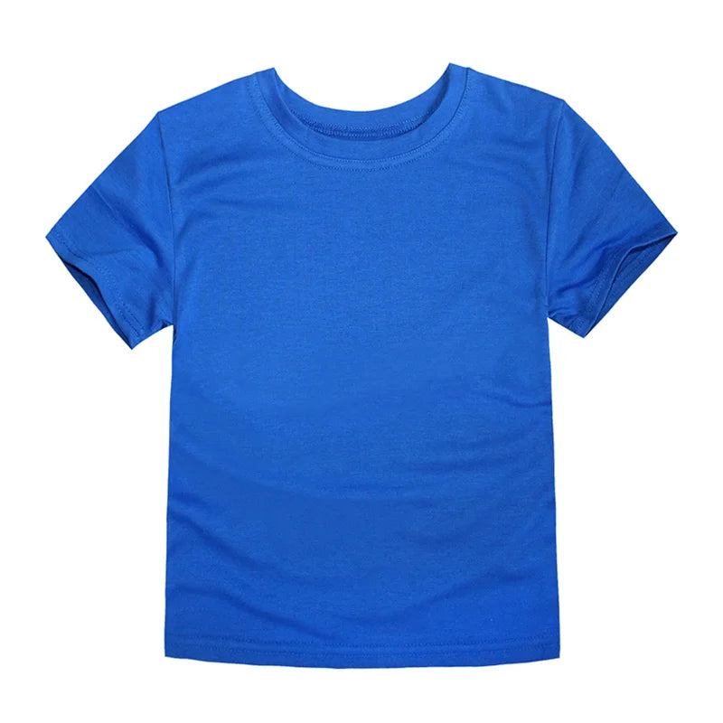 2-16 Years Boys Tshirts Cotton Short Sleeve Girls Clothes Summer Solid T-shirt Teenage Children Tees Kids Korean Top Baby  Cloth