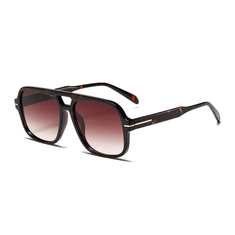 3507 Double Bridge Square Aviator Sunglasses - UV400 Vintage Pilot Style, Retro Classic Sun Glasses for Men Women Unisex 411240