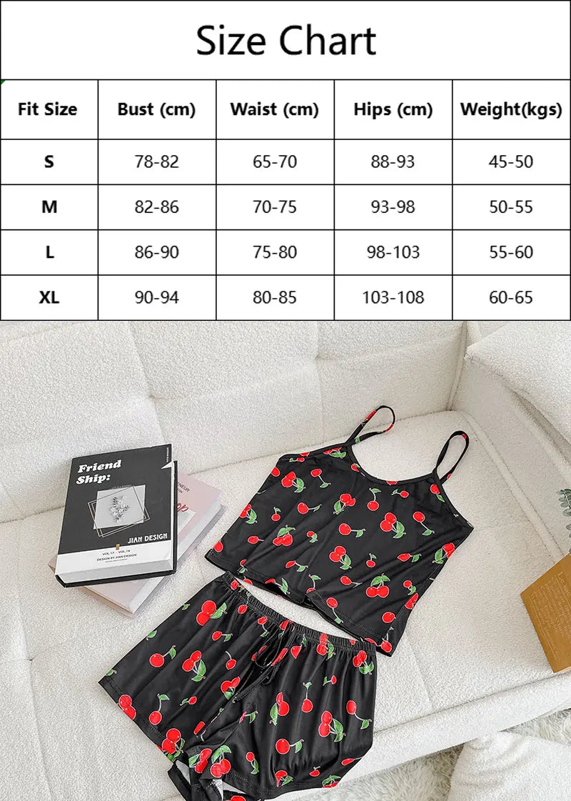 2Pcs Satin Pajama Set for Women Sleepwear Sexy Strap Vest Top Shorts Nightwear Pijamas Sexy Lingerie Sleep Shorts Set Sleepwear