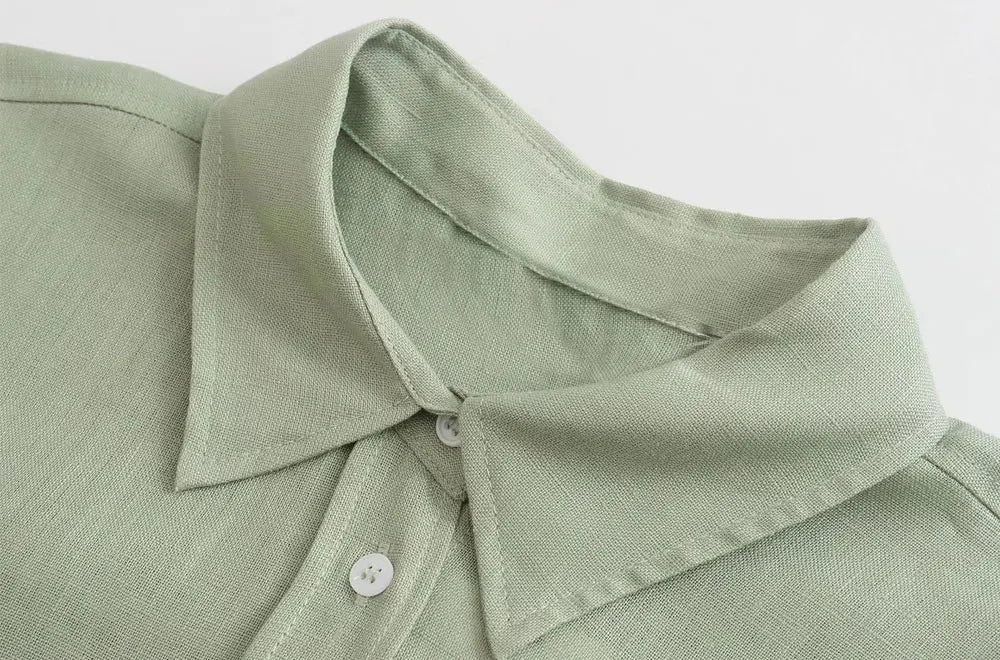Women Fashion With Pocket Oversized Shirts Vintage Long Sleeve Button-up Female Blouses Blusas Chic Tops