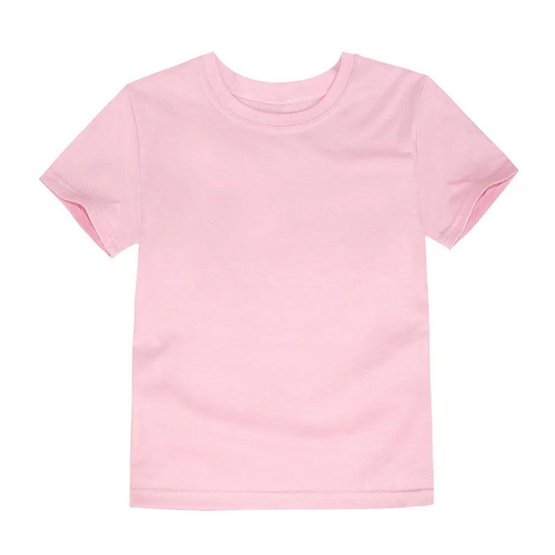 2-16 Years Boys Tshirts Cotton Short Sleeve Girls Clothes Summer Solid T-shirt Teenage Children Tees Kids Korean Top Baby  Cloth