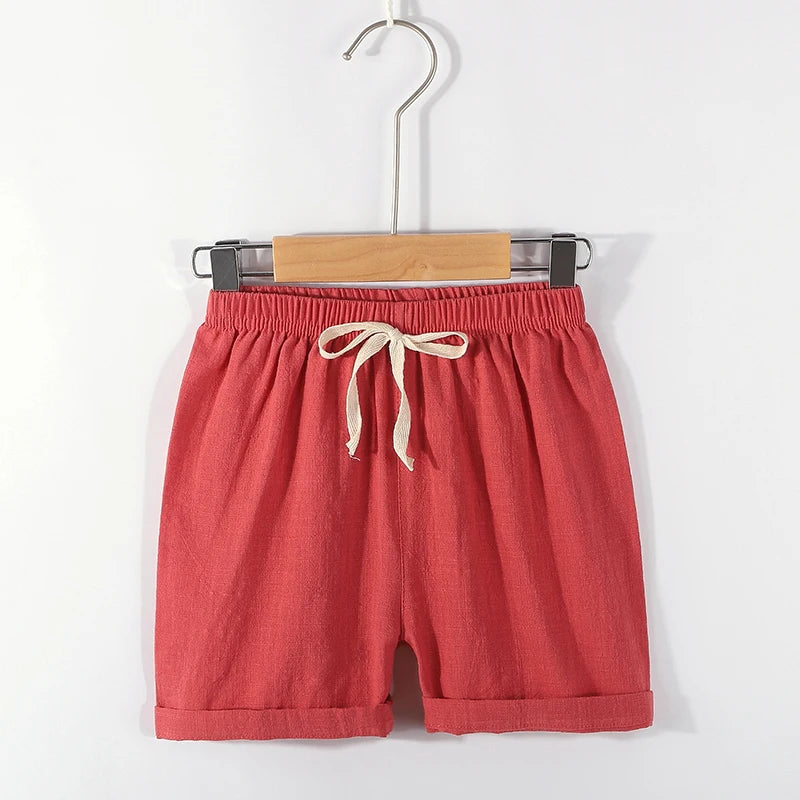 Boys Shorts Kids Shorts Candy Color Girls Children Summer Beach Loose Shorts Casual Pants Cotton & Linen Comfortable 2-10Yrs Hot