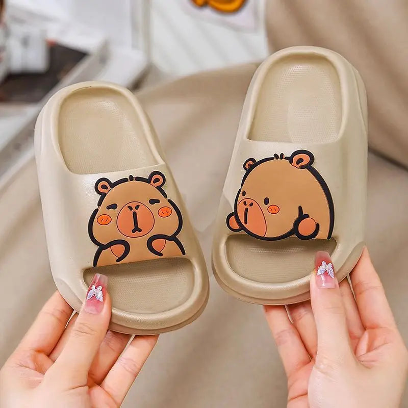Children Slippers Boys Cute Capybara Home Slippers Summer Non Slip Soft Bottom Bathroom Slippers