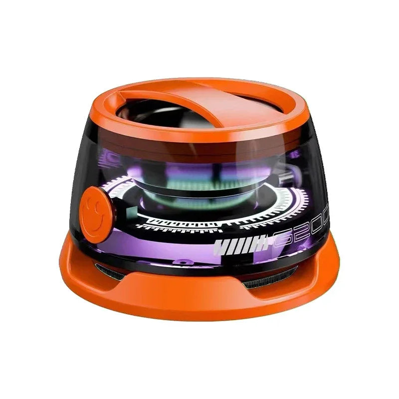 Mini Travel Stereo Speaker Outdoor Magnetic Bluetooth Speaker Wireless Portable with RGB Color Light and Phone Holder for IOS