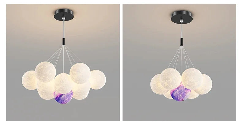 Modern Minimalist LED Ceiling Pendant Lamps Design Cream Ball Chandelier Light Home Decor for Living Dinning Room Bedroom Indoor