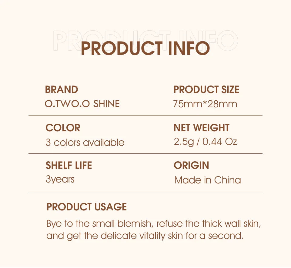 O.TWO.O Cushion Foundation 3 Colors Air Cushion BB Cream Full Coverage Breatheable Concealer Waterproof Face Foundation