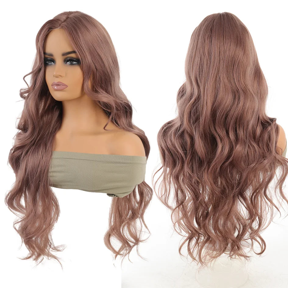 Synthetic wig linen long straight hair with bangs long curly hair ponytail extensions dirty braids Halloween Christmas gifts