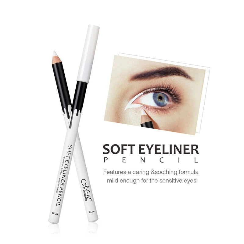 2pcs MENOW 3 colors Long Lasting Waterproof  Eyebrow Pencils Double Use Wooden Pole Eyeliner Permanent Makeup Tattoo Accessories