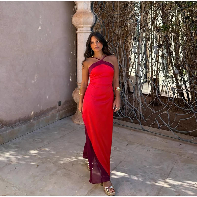 Solid Color Strapless Ribbon Women Summer Dress Sexy Sleeveless Backless High Waist Slim Maxi Vestidos 2026 Lady Vacation Outfit