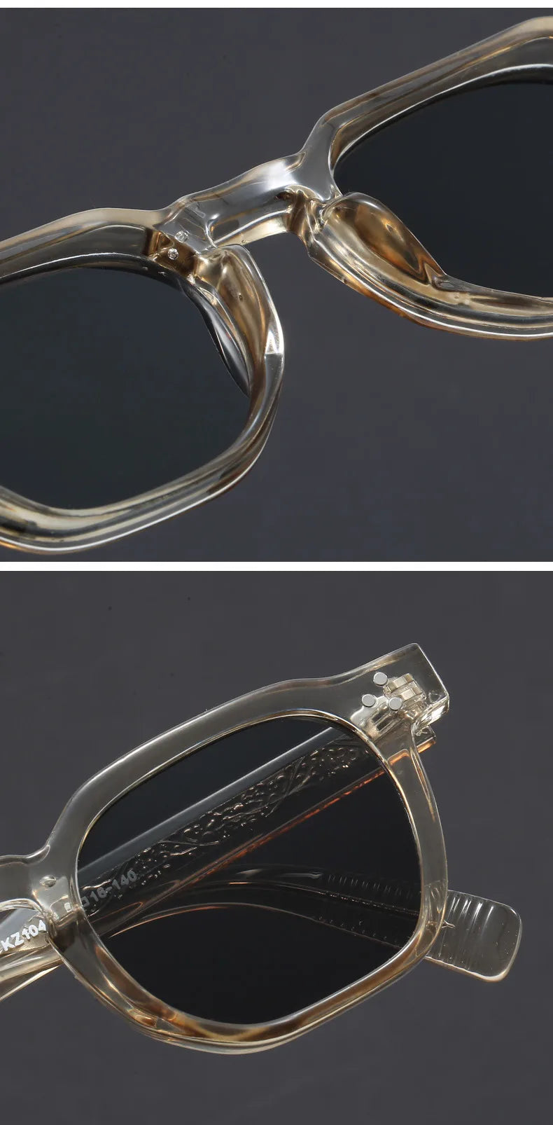 Boho Retro Polarized Sunglasses for Men Frame Polygonal Women's Sunglasses Outdoor High Quality Travel Glasses