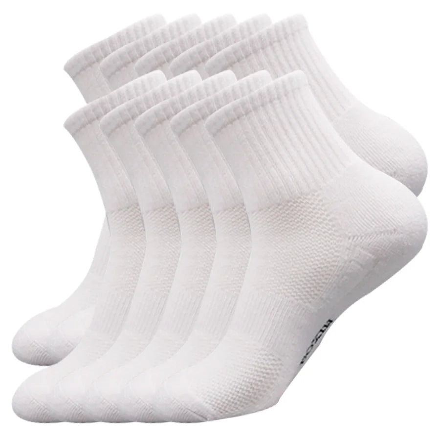 5/10/20 Pairs New Cool Men Black White Warm Socks Set Autumn Winter Male Solid Color Sport Short Socks For Men Dropshipping