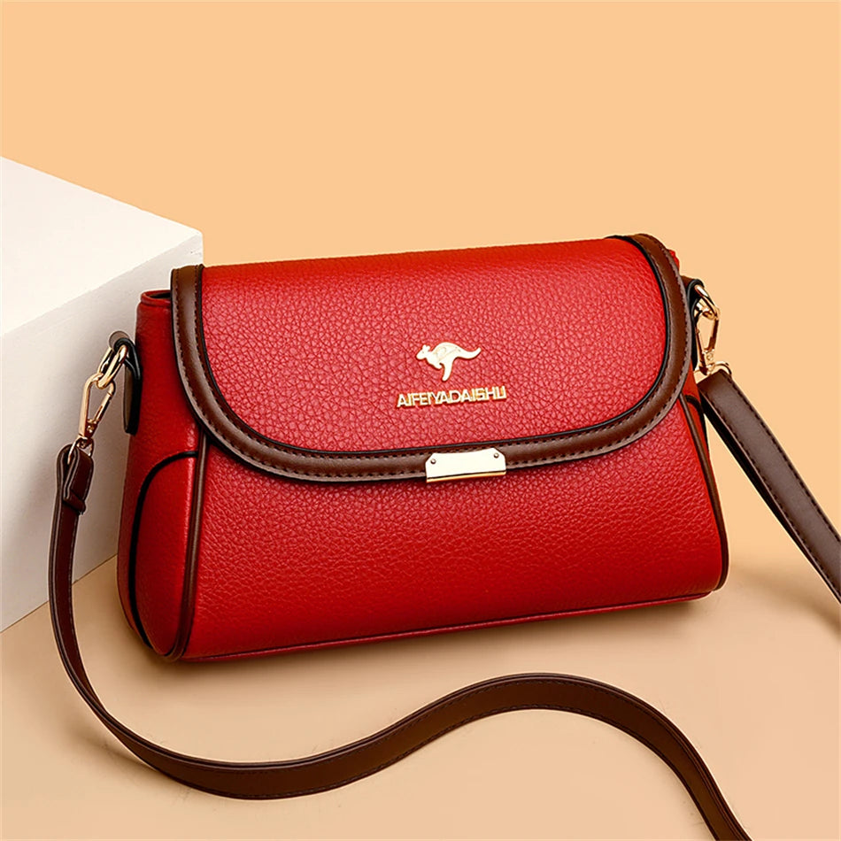 Solid Color Top Quality Leather Small Shoulder Bagsfor Women 2026 Hot Messenger Bags with StrapDesigner Crossbody Bag Sac AMain