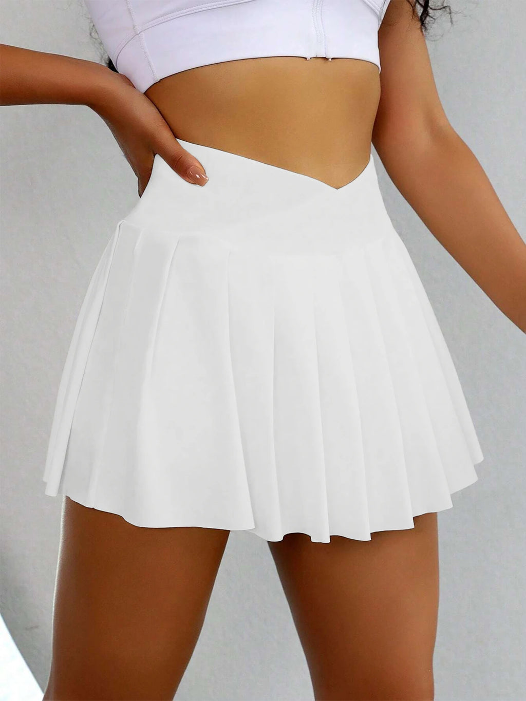 Women's anti-exposure sports skirt running training tennis skirt with mobile phone bag quick-drying golf yoga fitness skirt