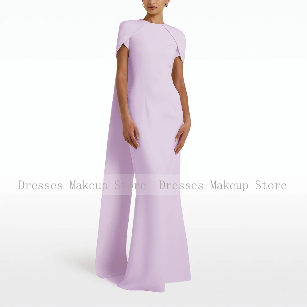 Customized Hot Pink Formal Evening Dresses Mermaid O Neck Elegant Wedding Guest Gowns Long Criss-Cross Watteau Train Prom Dress