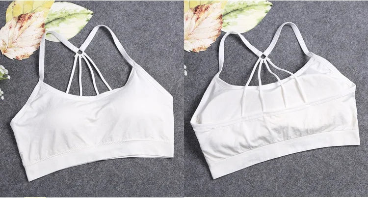 Sports Underwear Women Yoga Fitness Seamless Crop Top Wide Letter Straps Comfortable Workout Activewear Back Without Underwire