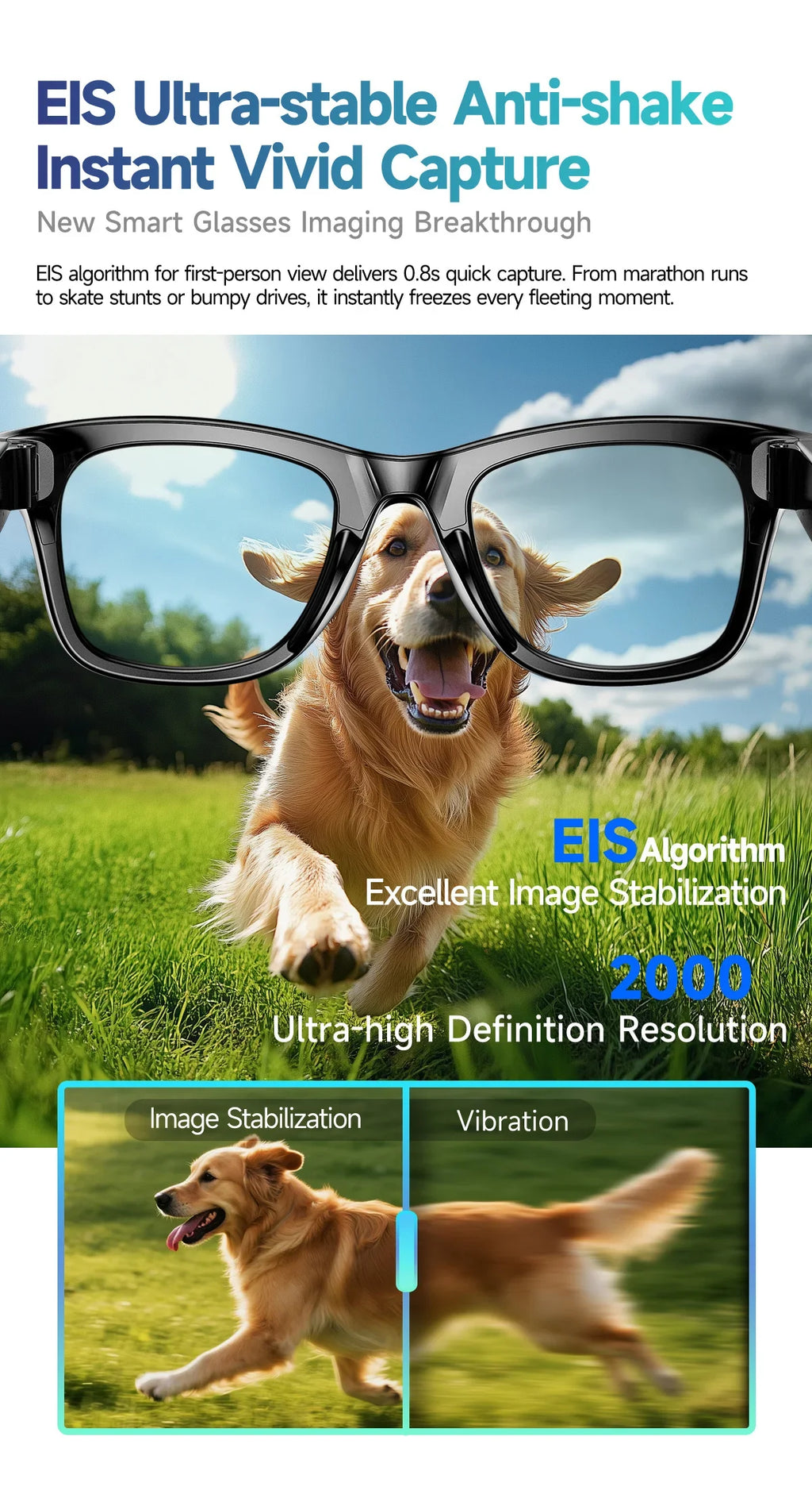 AI Smart Glasses with 8MP Camera Video Recording 100+ Languages Translation Sunglasses Bluetooth Call Music Play Men Women 2025