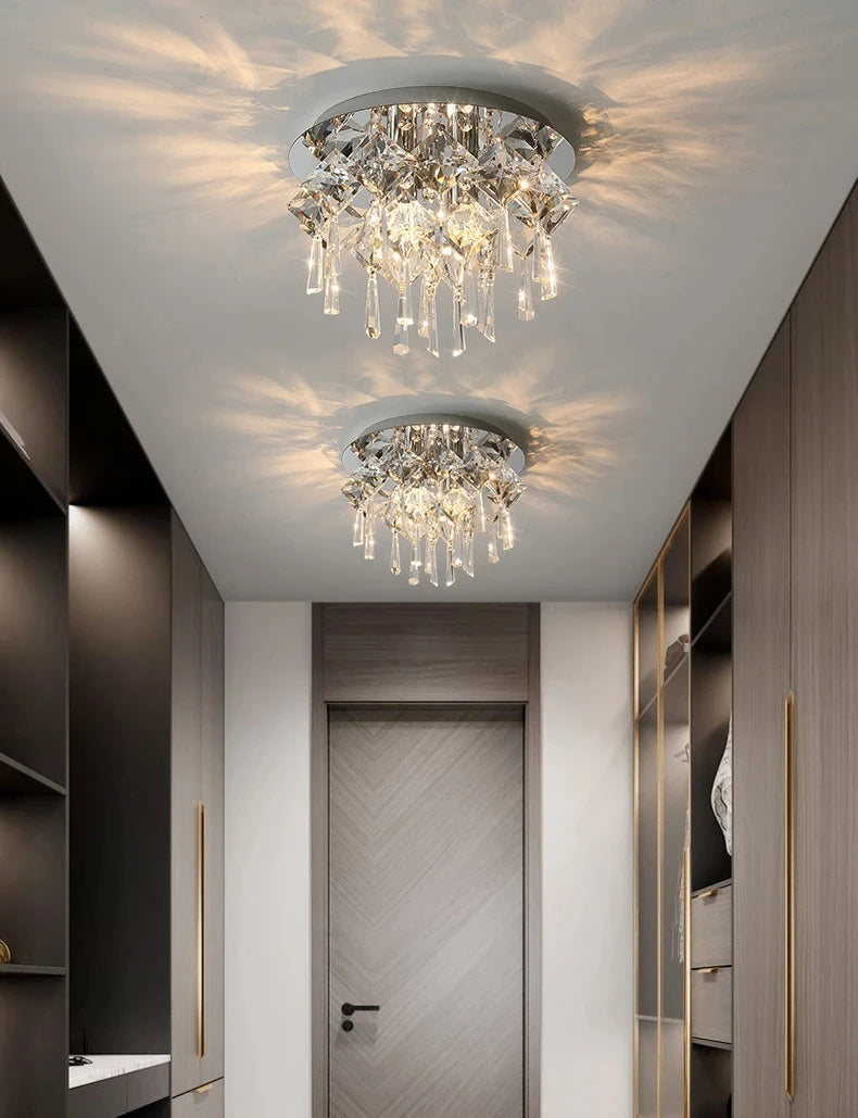 Modern Minimalist LED K9 Crystal Chandelier Ceiling Pendant Suspend Lights Home Decoration Lamp Dining Room Living Villa Bedroom