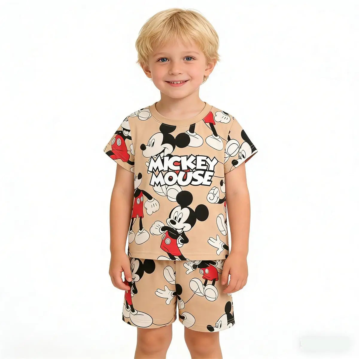 Baby Boys Girls Cartoon Tees Loose Shorts Two Piece Set 2026 Summer Child's Short-sleeved Tracksuits Cute T-shirt+Shorts Wear