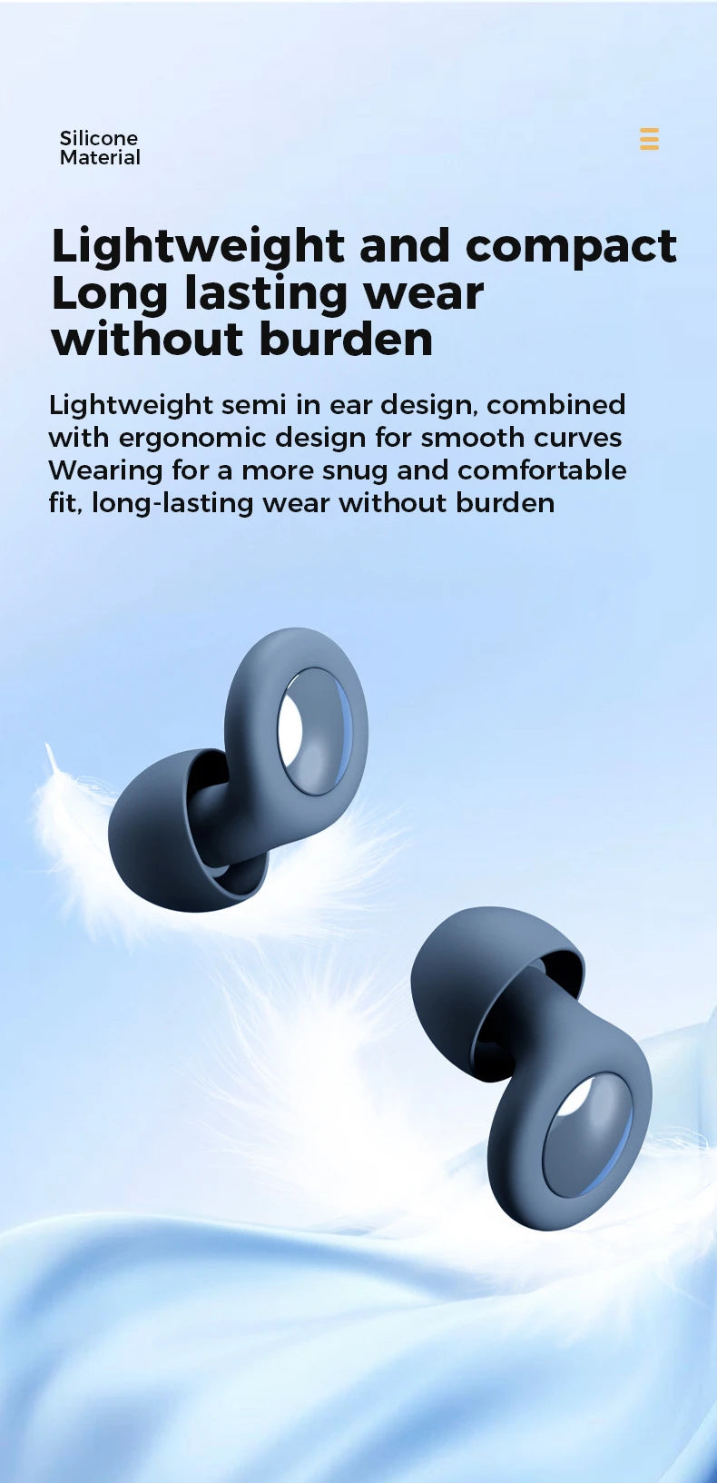 Quiet Ear Plugs for Sleeping Noise Reduction Super Soft Reusable Hearing Protection Anti noise earplugs for Concerts Travel Work