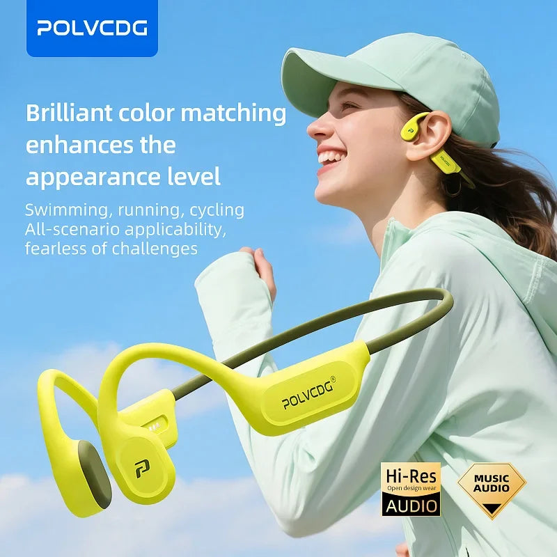 POLVCDG X9 Bone Conduction Earphones IPX8 Waterproof Open Swimming Earphones 32G Ear Hanging Earphones Tennis Running Cycling
