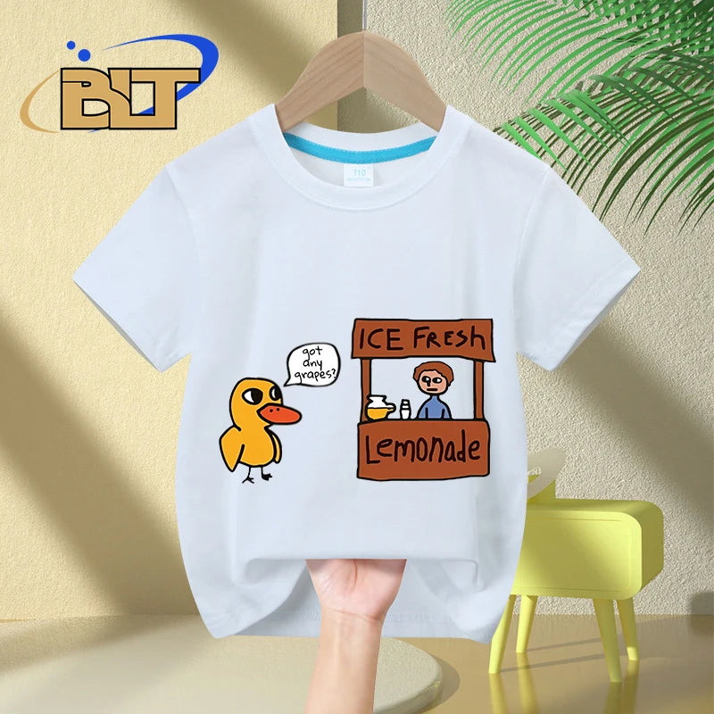 Got any grapes ?lemonade stand kids T-Shirt summer children's pure cotton short-sleeved casual tops boys and girls gifts