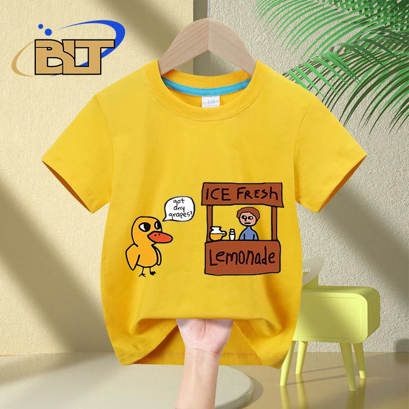 Got any grapes ?lemonade stand kids T-Shirt summer children's pure cotton short-sleeved casual tops boys and girls gifts