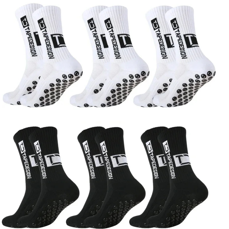 1/4/6 parirs of size 36-40 Children's and Women TC mid tube glued football non slip socks for sports training and competition