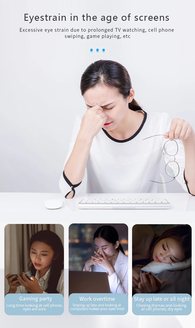 Folding Eye Massager Eye Mask with Bluetooth Music Airbag Compression Eye Care Device Gift for Eye Strain Dry Eye Improve Sleep