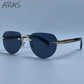 2026 Fashion Square Rimless Sunglasses Women Vintage Gold Metal Frameless Polygon Sun Glasses Lady Pilot Eyewear Cut Edge Shades