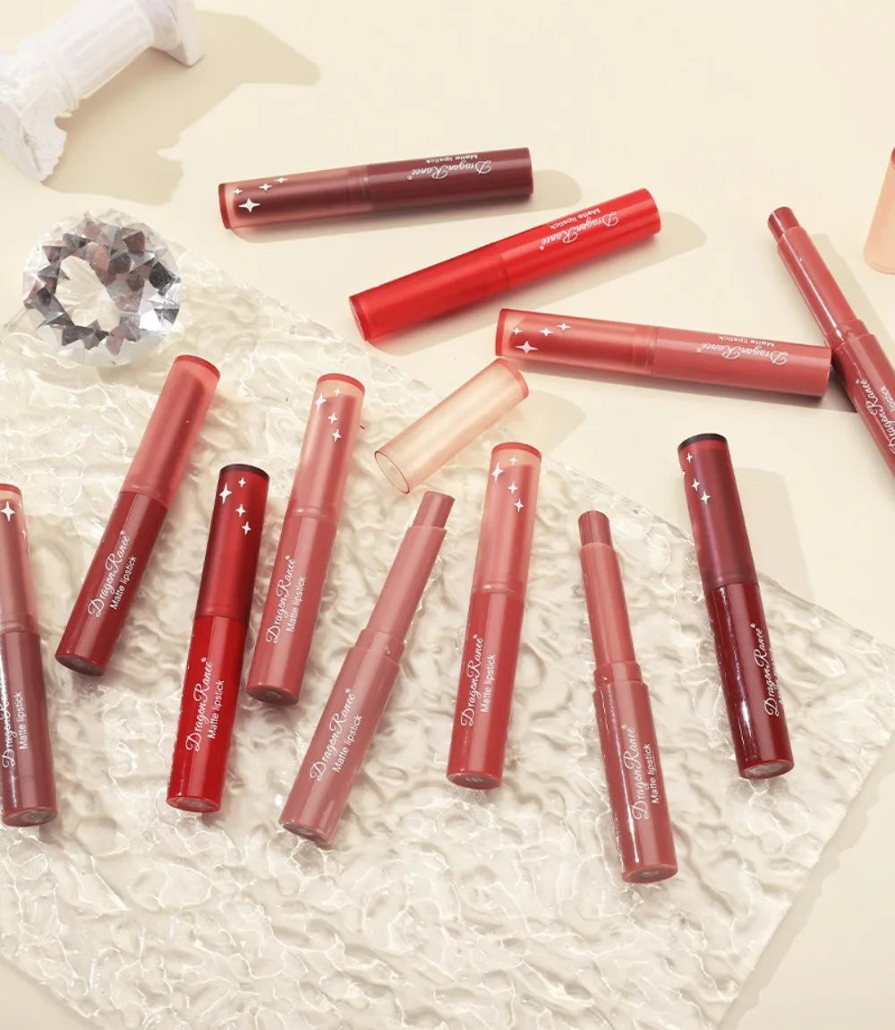 Nude Pink Matte Lipstick 12 Color Waterproof Long Lasting Lip Sticks Not Fading Sexy Red Velvet Solid Lip Gloss Women Lip Makeup