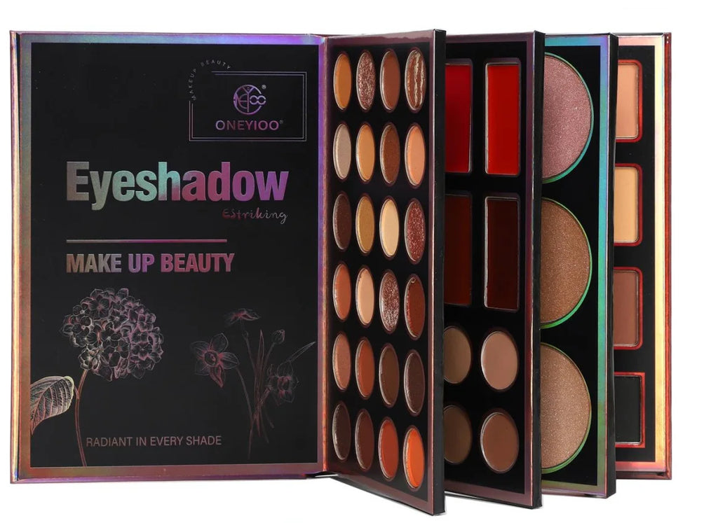 New 55-Color Eyeshadow Palette Lipstick Highlighter Contour Palette Professional Makeup Kit with Shimmer Matte Eye Shadows