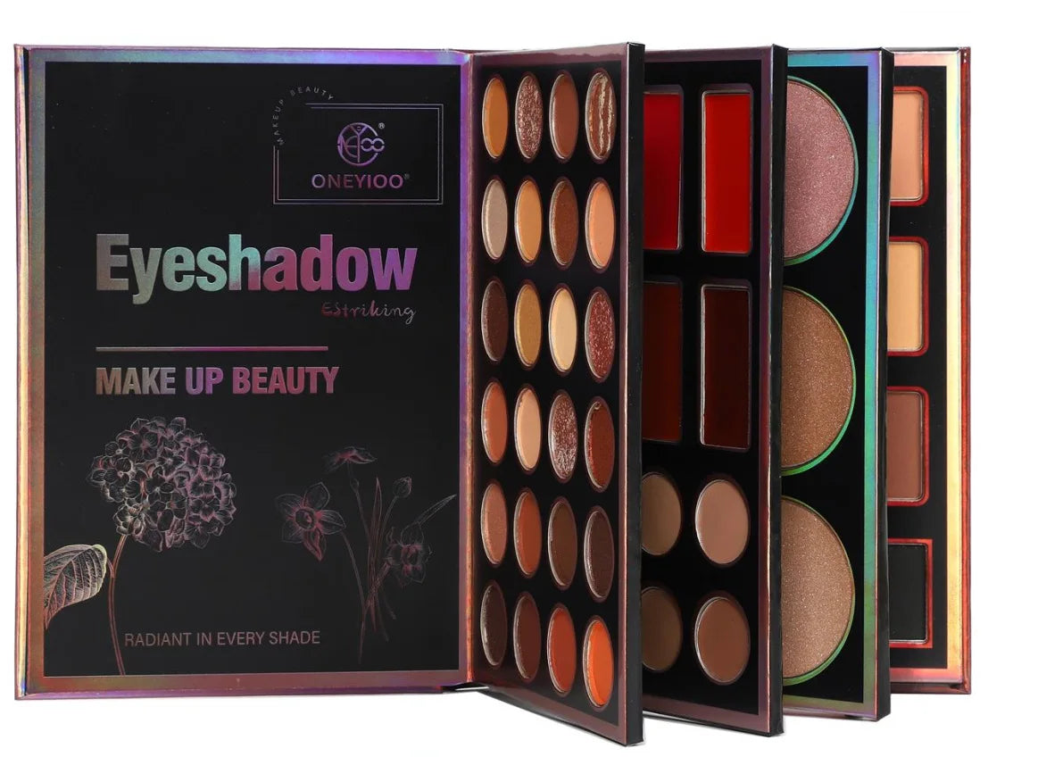 New 55-Color Eyeshadow Palette Lipstick Highlighter Contour Palette Professional Makeup Kit with Shimmer Matte Eye Shadows