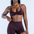 2pcs impact Gym Set Women DFNNYE strappy Yoga Fitness outfits Bra Top sportswear Workout Seamless Shorts Sports Suits  sets